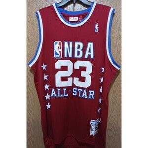Michael Jordan (Mitch/Ness)-(All Star)-(1989)-(Red)-(Jersey)-(New Con)-(XL)-$130